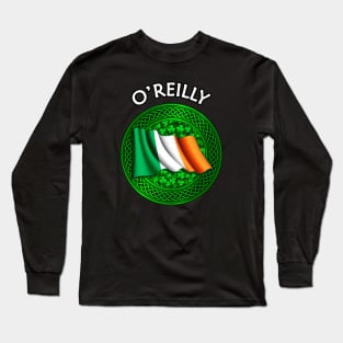 Irish Flag Shamrock Celtic Knot - O'Reilly Long Sleeve T-Shirt